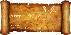 Nuszpl Júlia névjegykártya